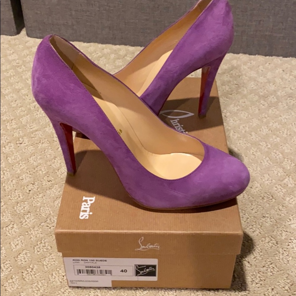 Louboutin Ron Ron 100 suede purple